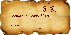 Bodnár Borbála névjegykártya
